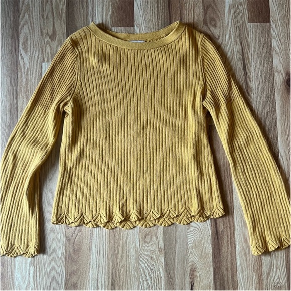 Yellow Ribbed Knit Sweater - Picture 2 of 10